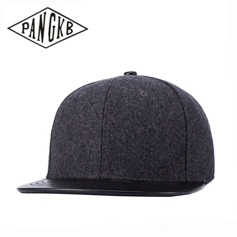 PANGKB брендовая однотонная шапка зимняя темно-серая snapback для мужчин и женщин