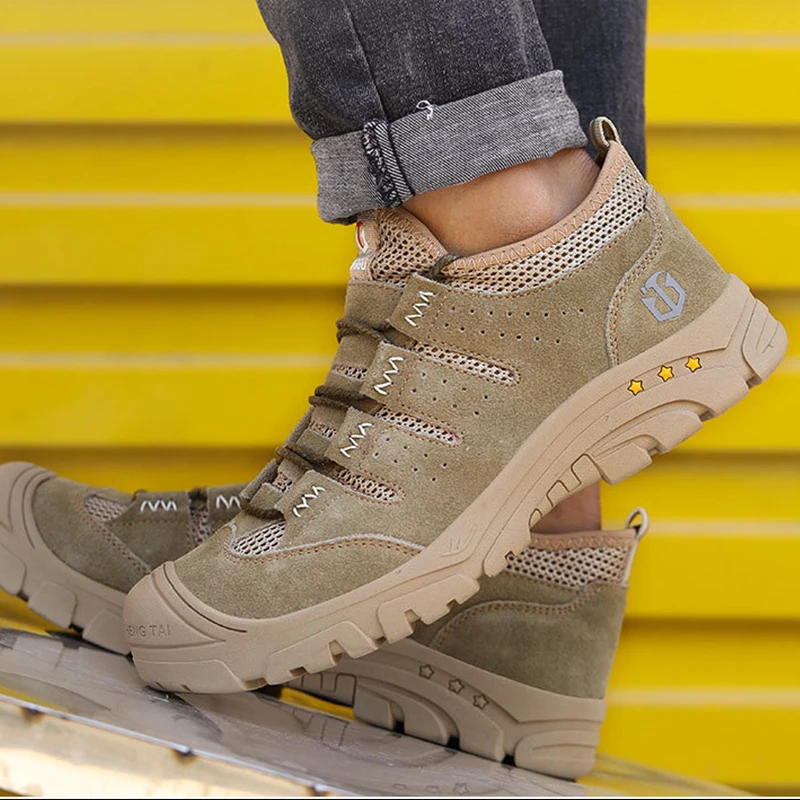 

Men Steel Toe Safety Boots Work Shoes Indestructible Sneakers Puncture-Proof Men's Boots Safety Shoes Work Boots work