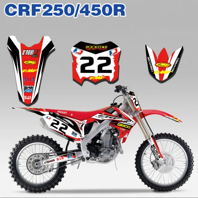 Полный набор Графический фон наклейка Стикеры для Honda CRF 250R CRF250R 2010 2011 2012 2013 CRF 450R CRF450R 2009 2010 2011 2012