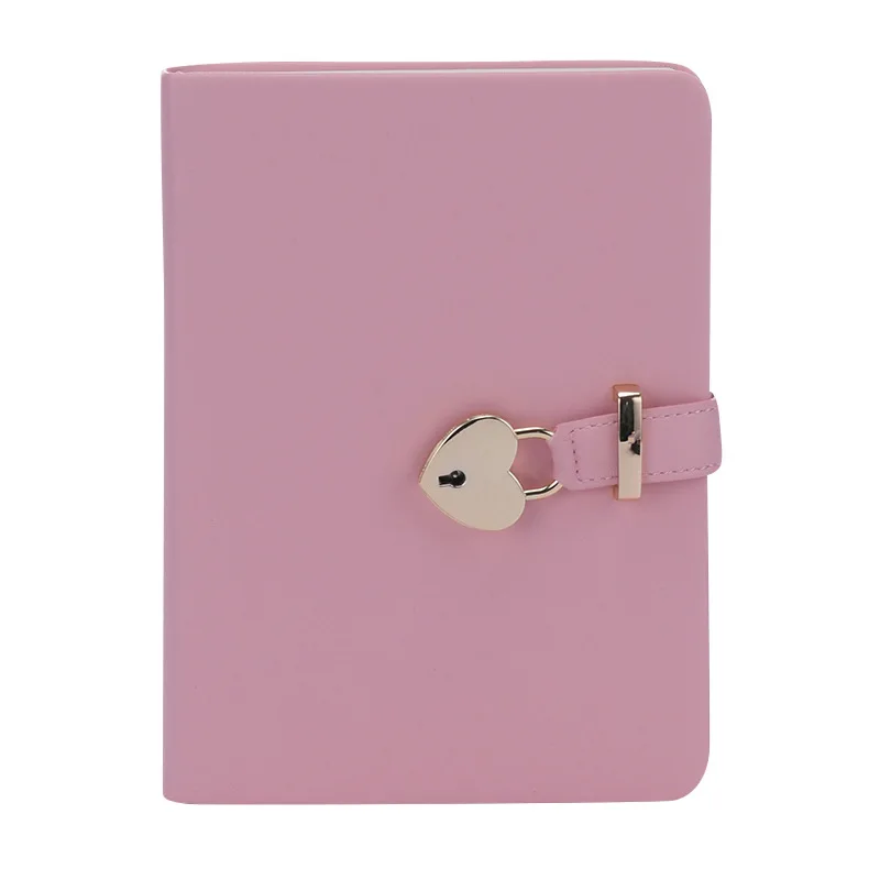 

Secret notebook 135*185mm fashion simple straight pattern with lock diary heart-shaped lock creative student gift stationery