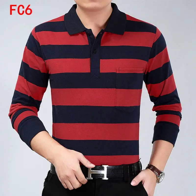 Брендовая Классическая осенне зимняя рубашка поло повседневная трикотажная