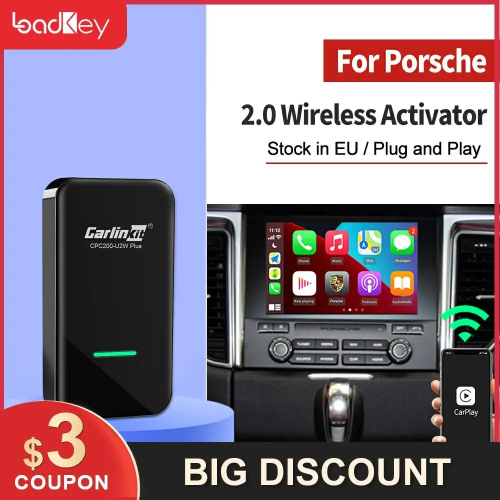 

Loadkey & Carlinkit 2.0 CarPlay Wireless Activator for Porsche Panamera Cayenne Macan GT3 car play adaptor IOS14 Smart Box Music