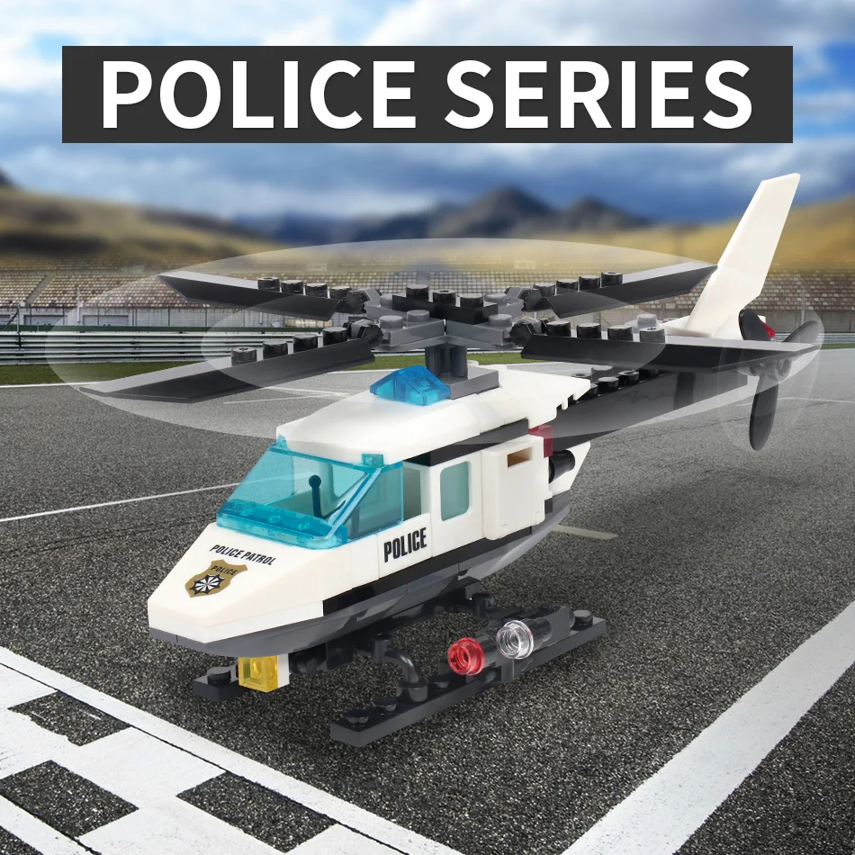 HUIQIBAO городские полицейские блоки для самолета лего строительные городской
