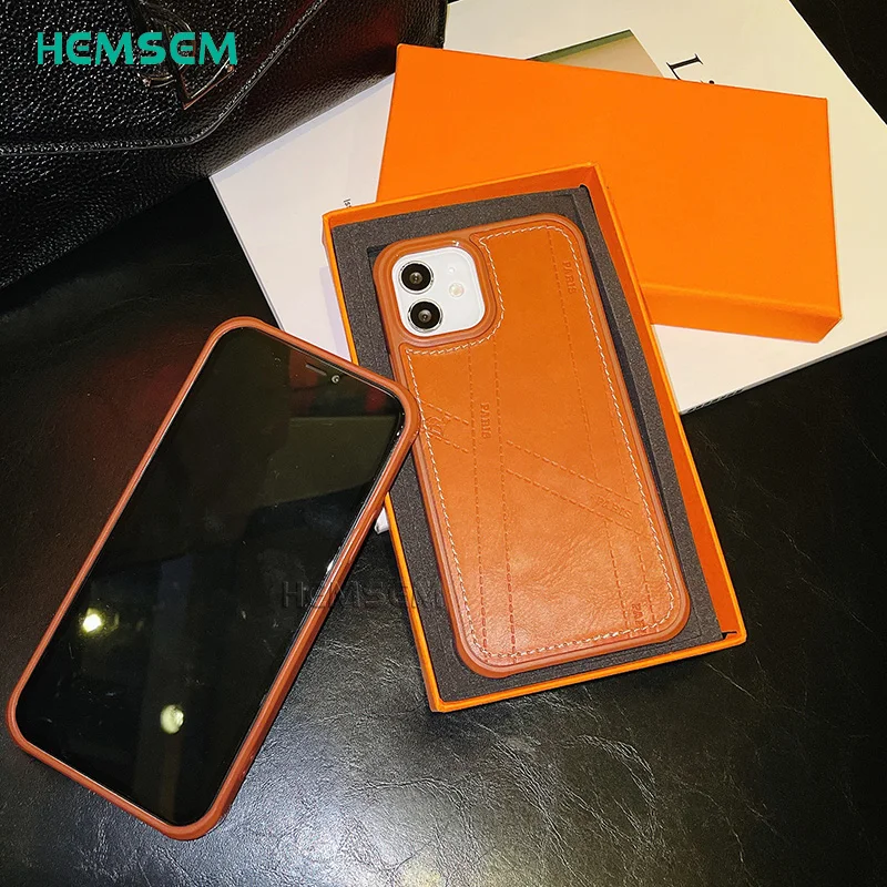 

Ударопрочный кожаный чехол HM из ТПУ для iPhone 13, 12, 11 Pro, XS Max, 7, 8 Plus, XR, чехол, французский известный бренд, дизайнерская сумка для аксессуаров для...