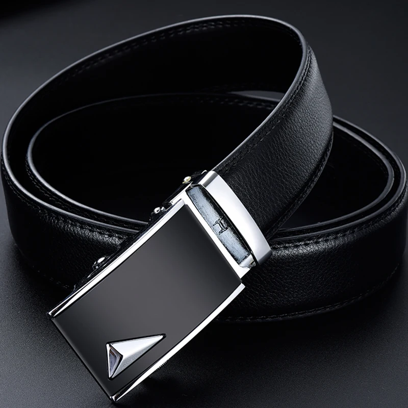 

Belts for Men Genuine Leather Belt Male Automatic Buckle Black Strap Luxury Business Cummerbunds Cinturon Hombre