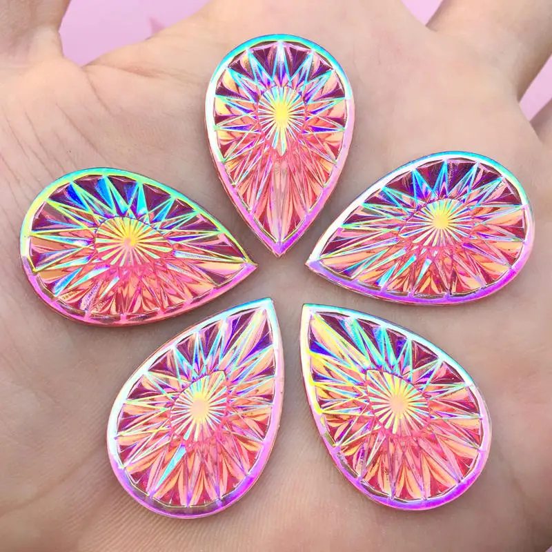 20*30 мм Bling AB Смола горный хрусталь капля воды Flatback Камень Кабошон DIY Свадебные
