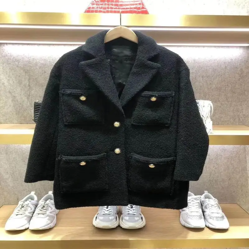 

m family's Fadan new women's clothing temperament in autumn and winter 2021 tweed college style wool suit coat