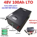 Литий-титанатный аккумулятор LTO 48 в 100 Ач, аккумуляторная батарея для автофургонов RV EV, солнечная система + зарядное устройство 10 А, 48 в 100 Ач, 48 в 100 Ач