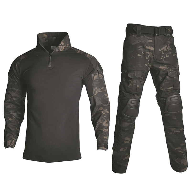 

Военная Униформа Мультикам армейская боевая рубашка Униформа тактические брюки с наколенниками Камуфляжный костюм охотничья одежда