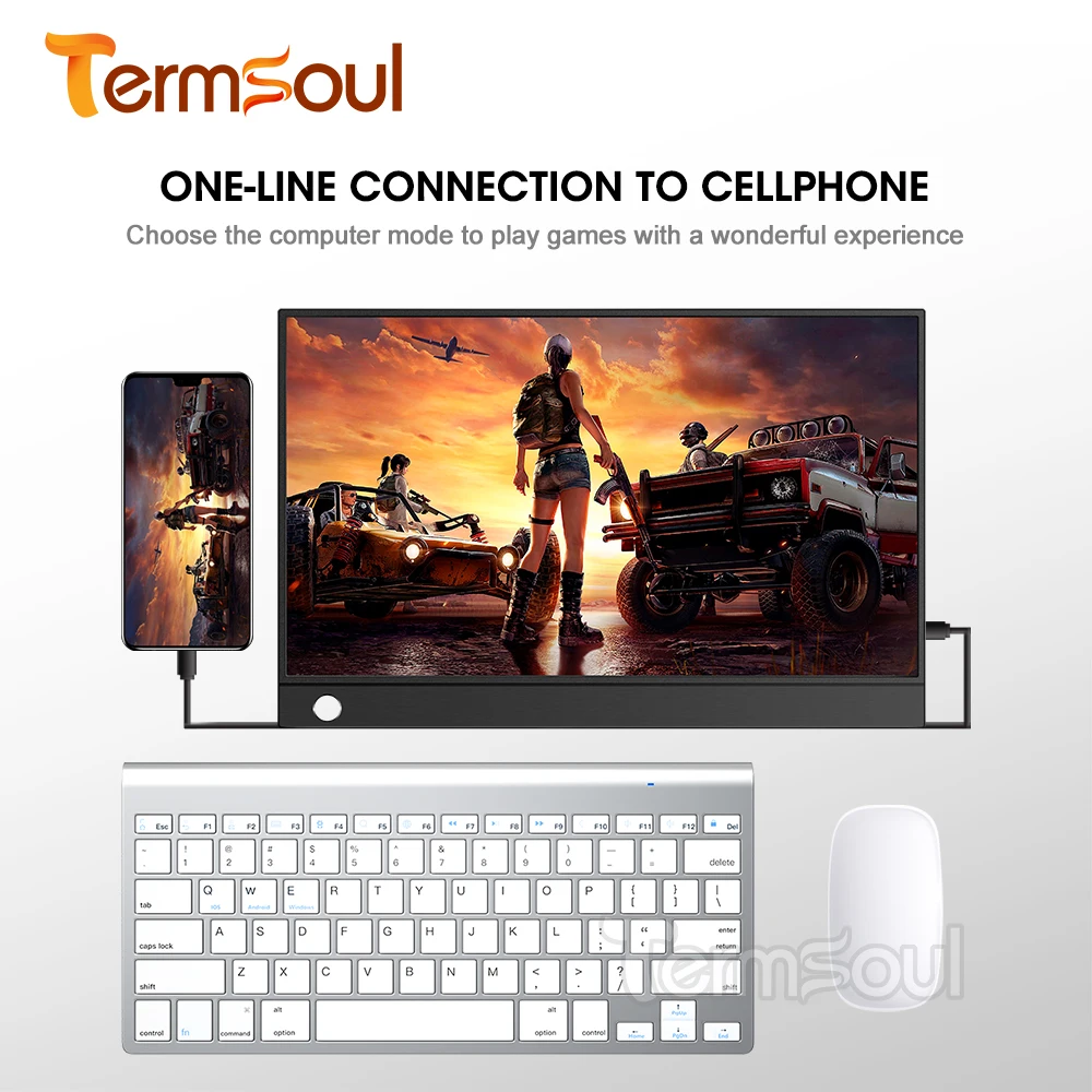 Портативный монитор 15 6 дюймов экран дисплей HDMI Type C USB IPS для ноутбука XBox