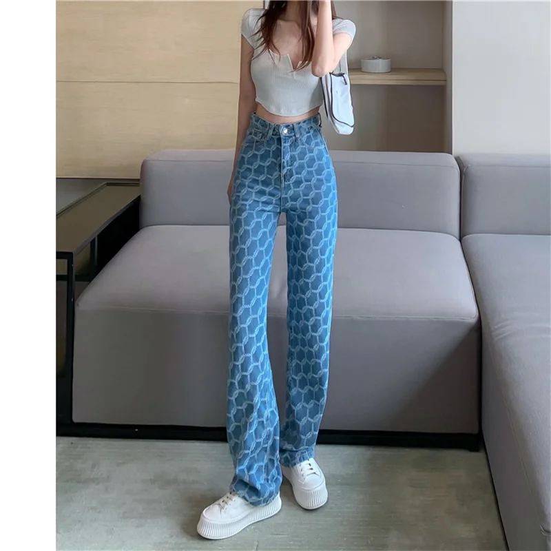 

Korea 2021 Jeans Women'S Spring Autumn New Design Sense Is Thin And Versatile Straight Loose High Waist Mopping Trousers 3102