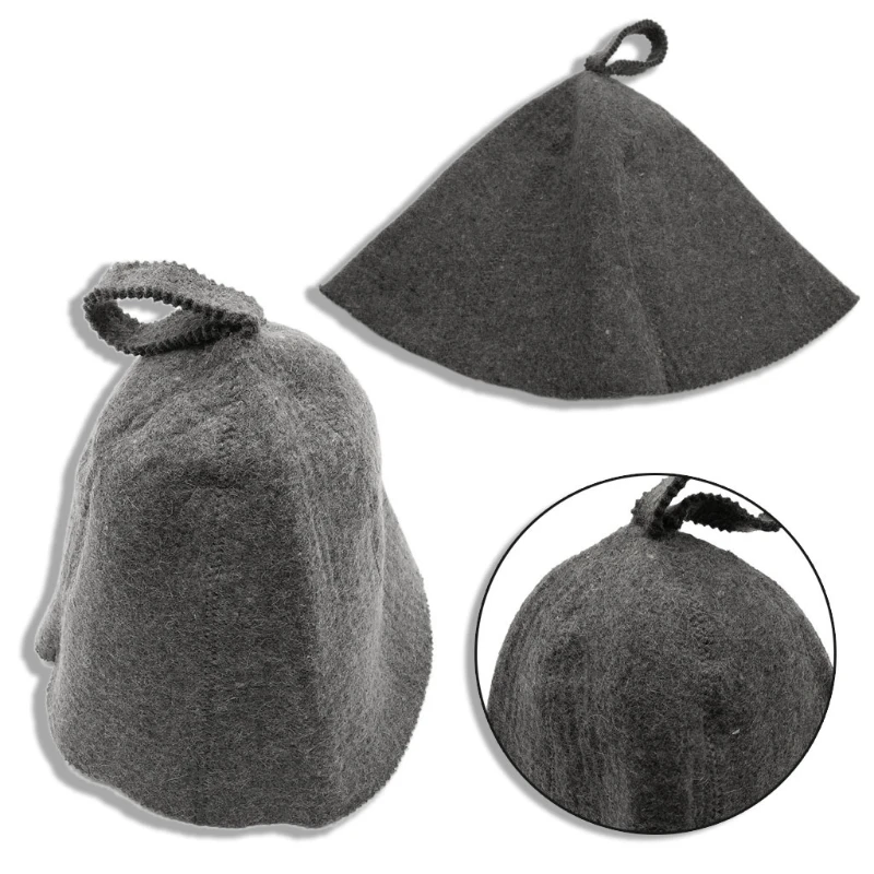 1Pc Wool Felt Sauna Hat Anti Heat Russian Banya Cap For Bath House Head Protection