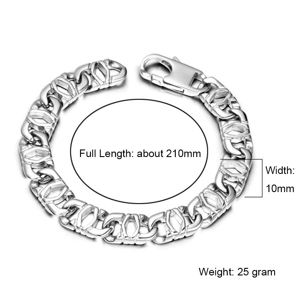 Unisex 316L S.Steel Bracelet Cut-out Rhombus Shaped Width 10mm Length 8 inch Men Women Classic Bangle Bracelets C1007 | Украшения и