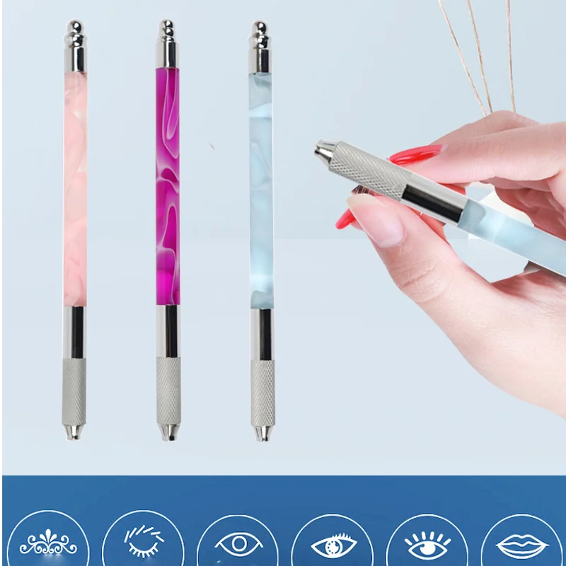 

Marble Pattern Tebori Pen Light Manual Tattoo Eyebrow Pens For Permanent Makeup Supplies Durable Aluminum Pen With Lock-Pin Tech