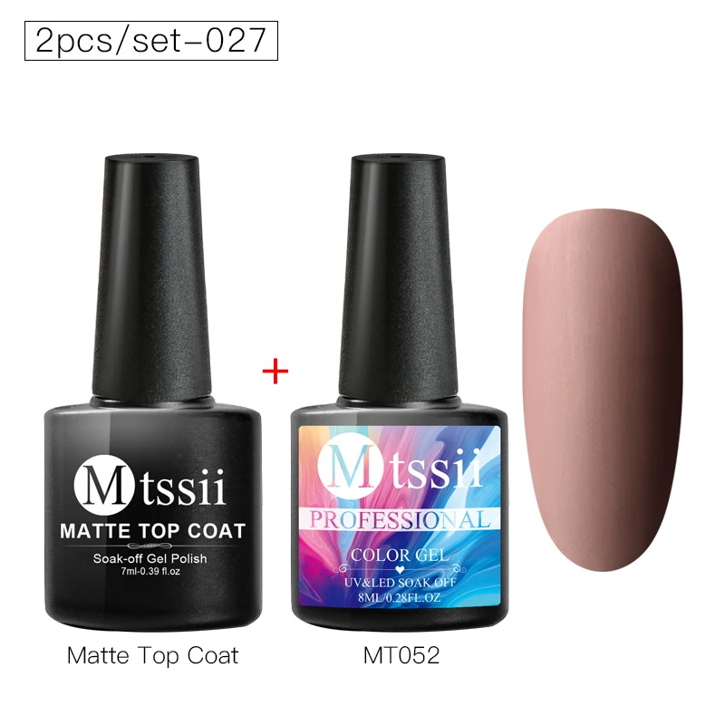 Mtssii 2 шт Матовый цветной набор гель-лаков для ногтей матовый верхний слой Полупостоянный замачиваемый УФ лак для ногтей Гель-лак для ногтей - Цвет: JZH06921