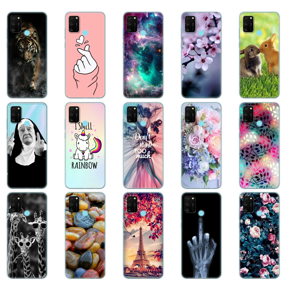 

Silicon Case For Huawei HONOR 9A Case 6.3"Painted Soft TPU Back Phone Cover On Honor 9A 9 A MOA-LX9N Bag Protective Coque Bumper