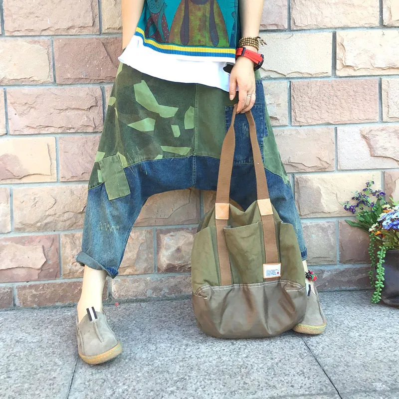 Женские Мешковатые джинсовые широкие брюки с заниженным шаговым швом эластичной