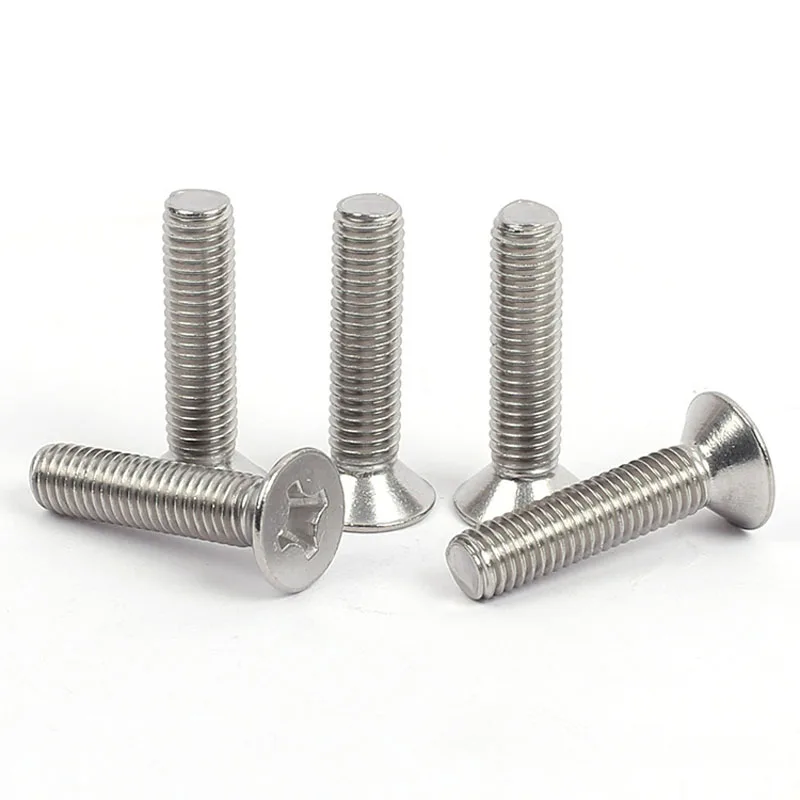 

304 Stainless Steel Screw Phillips Cross Countersunk Flat Head Screws Metric Machine Screw Bolt M4 M5 M6 M8 M10