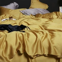 Lofuka Luxury Women Yellow 100 Silk Bedding Set 6A Grade Silk Duvet Cover Set Queen King Flat Sheet Pillowcase For Deep Sleep