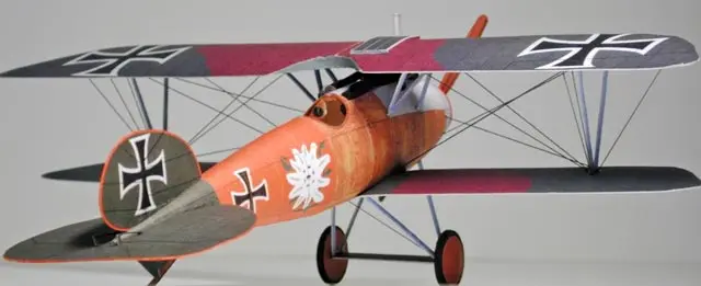 3d-модель немецкого истребителя Albatros D.V WWI в масштабе 1:33 набор для сборки бумажных