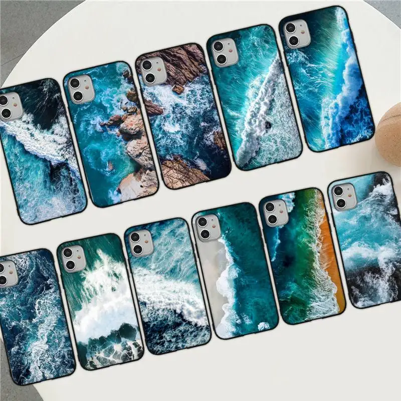 

Blue sea Phone Case for iPhone 8 7 6S Plus X 5S SE 2020 XR 11 12 mini pro XS MAX