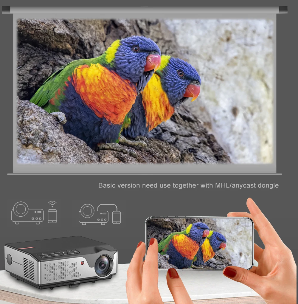 Проектор Touyinger Full HD 1080P RD826 TD96 Android Wi Fi светодиодный проектор Родной 1920x1080P 3D