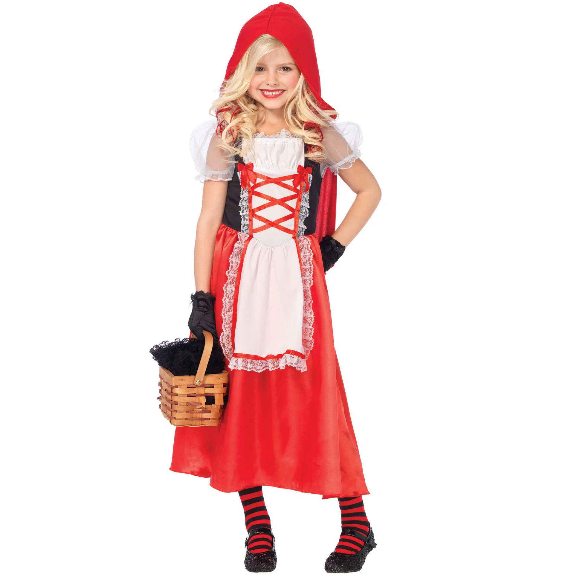 

S-xl Split Size Halloween Little Red Hat Costume Girls Role Play Stage Costume