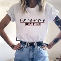 womens t shirt friends dont lie tv shows printed t shirts graphics t shirts ullzang harajuku t shirts 90s best friends top tee