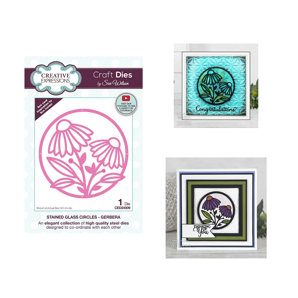 

Gerbera Stained Glass Circles Reusable Metal Cutting Dies Frame Diy Crafts Scrapbooking Diary Album Decoration Embossing Molds