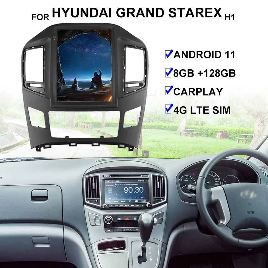 

Автомобильный радиоплеер с экраном 9,7 дюйма 128 Гб ПЗУ Тесла для Hyundai H1 Grand Starex 2007-2015 Android автомобильный стерео GPS Мультимедиа