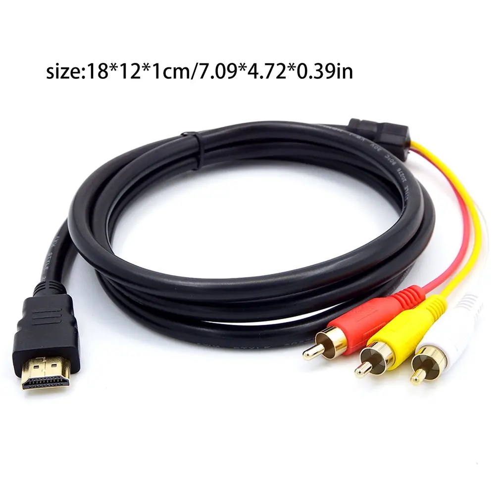 HDMI-совместимый штекер к 3 RCA Видео Аудио AV-кабель адаптер для 1080P HDTV DVD | Электроника