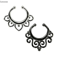 leosoxs hot selling false nose ring piercing nose diaphragm ring black body piercing jewelry