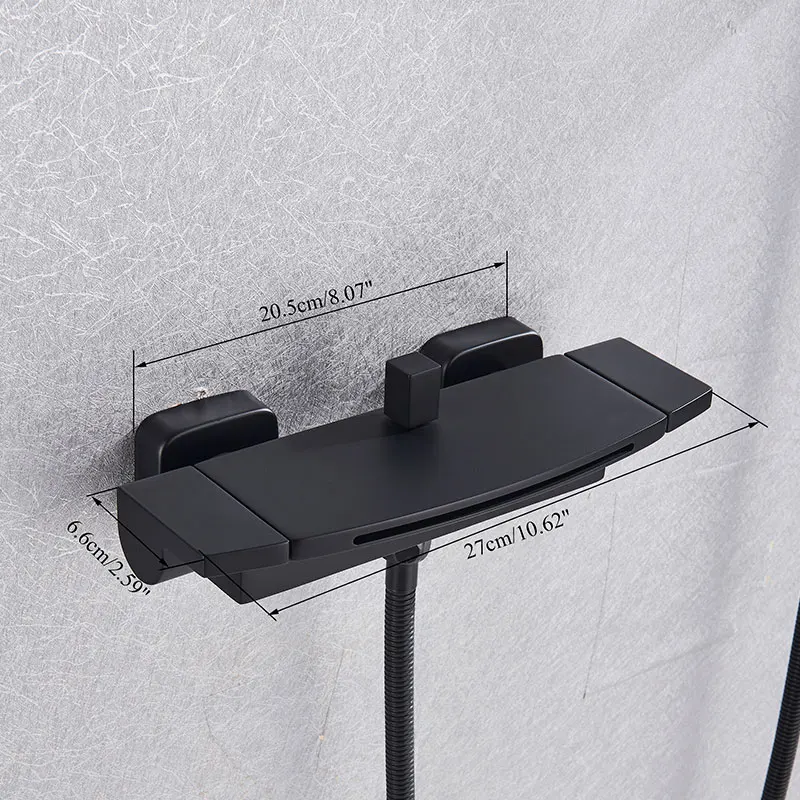 Suguword Chrome Ванная комната Душевой кран Смеситель с водопадным носиком для ванны на стене.