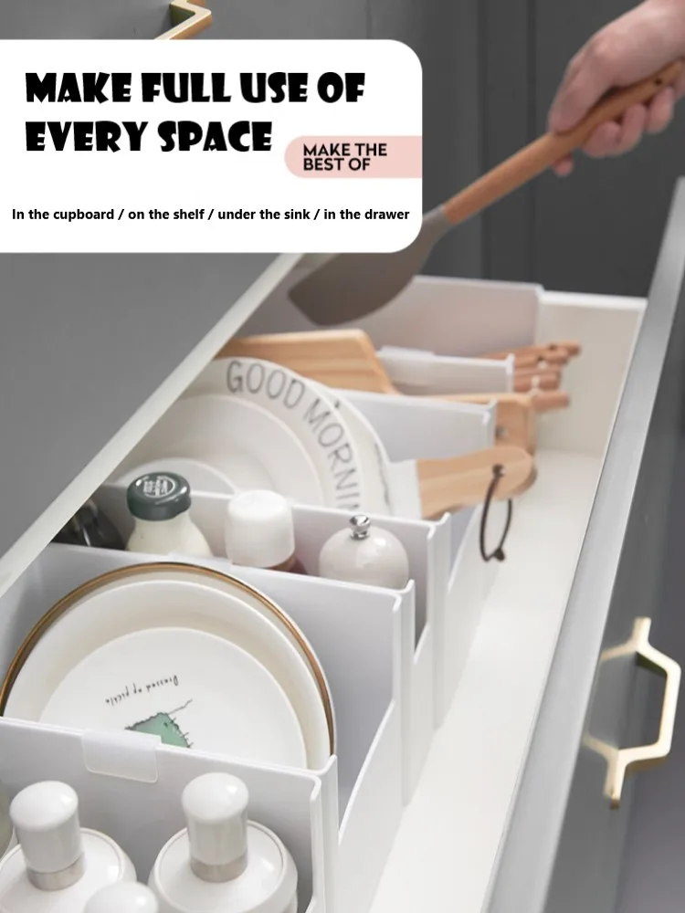 

Desktop storage box, cabinet finishing, plastic wardrobe storage box, kitchen multi-functional drawer partition finishing box