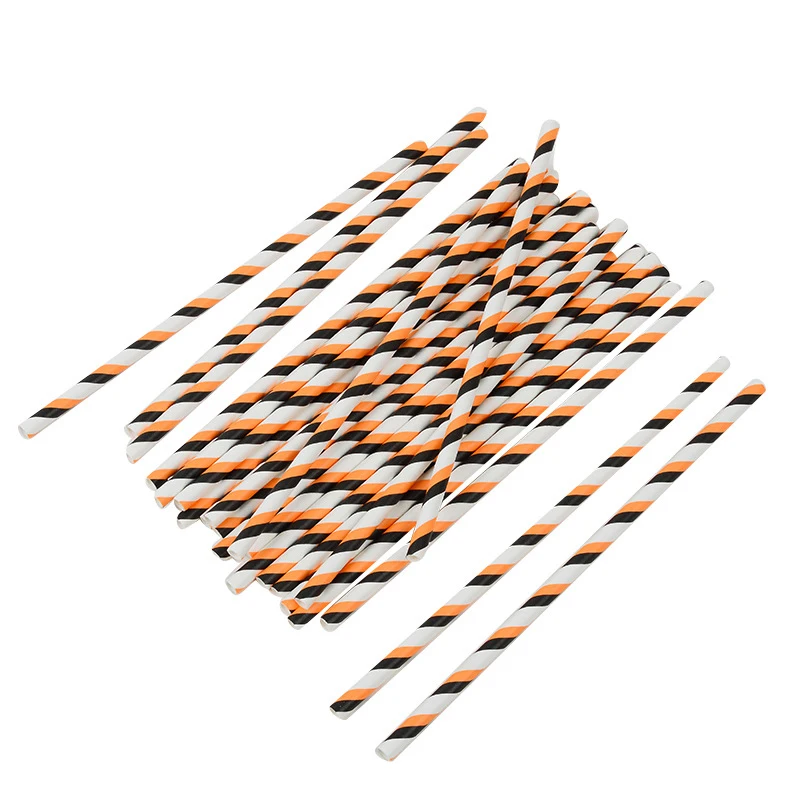 25/50 шт в наборе тыквенный призрак Бумага соломинки для хэллоуина украшения