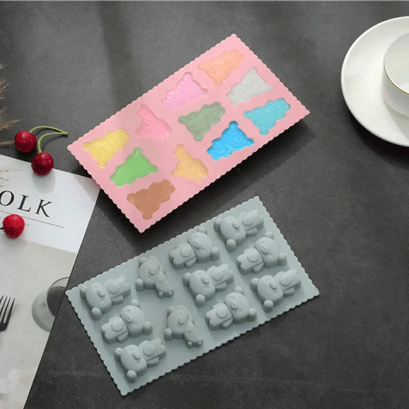 DIY Инструменты для украшения торта Медведь силиконовая форма шоколада помадные