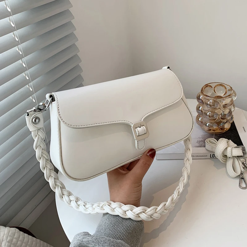 

Женская сумка через плечо, из мягкой искусственной кожи, однотонная, 2021