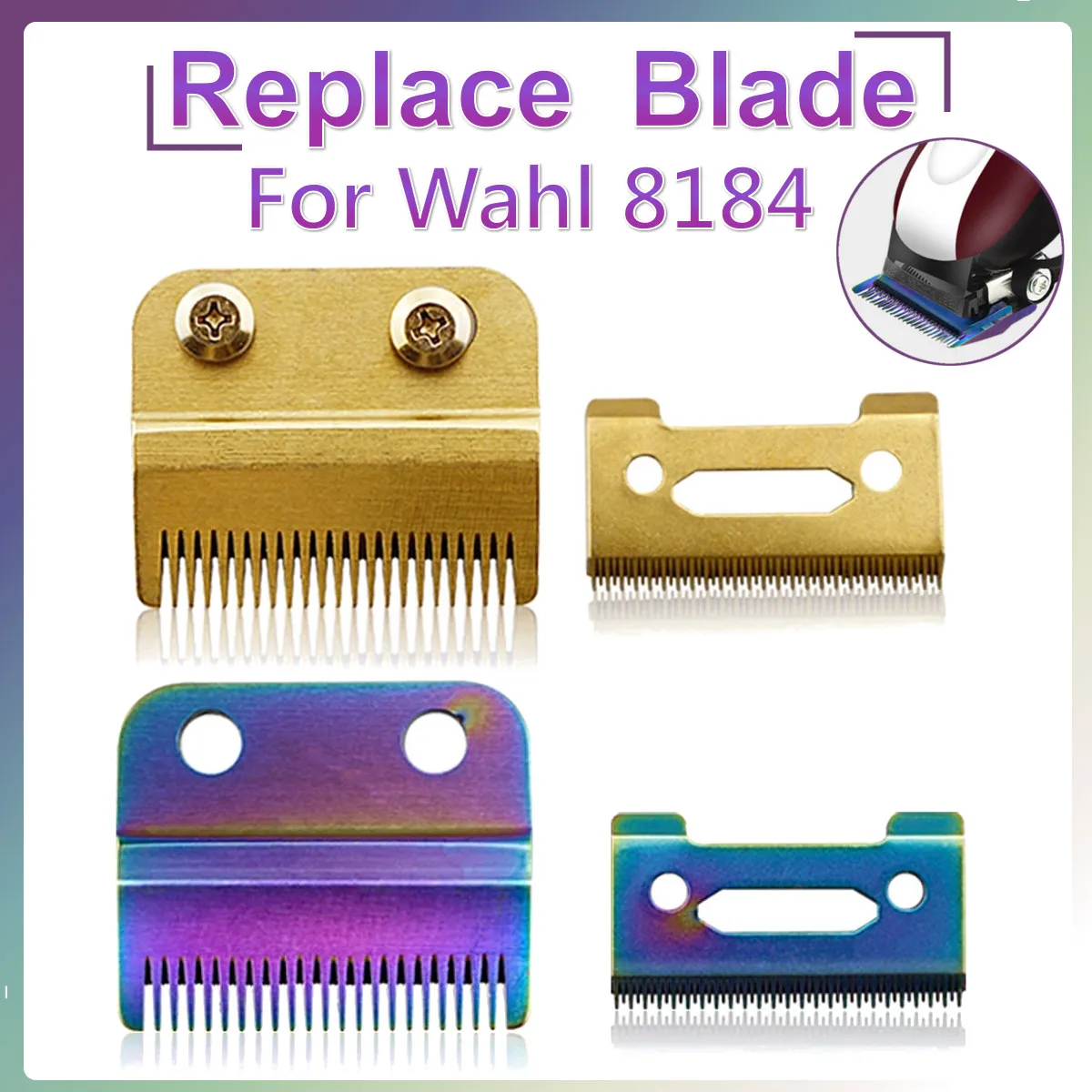 

Movable Blade Professional Hair Clipper Blade Replace Cutter Head Metal Bottom Clipper Accessories Golden Blade For Wahl 8148