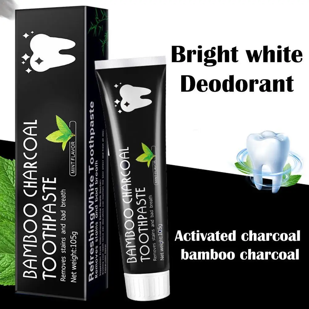 

105g New Bamboo Black Toothpaste Teeth Whitening Deep All-purpose Toothpaste Clean Whitening Black Charcoal The Teeth W8A7