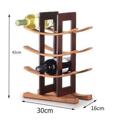 

Wooden Bamboo Wine Rack Home Decoration Countertop Bar Kitchen Dining Storage Creative Wine Bottle Rack Holder Wine Room