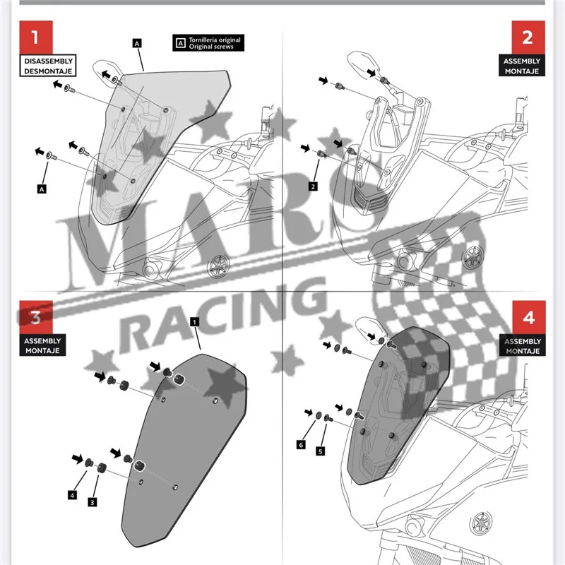 Motorcycle Touring Sports Windshield Deflector WindScreen For Yamaha MT-07 TRACER MT07 2020 2021 | Автомобили и мотоциклы