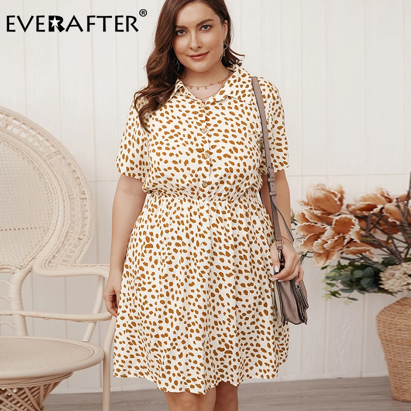 Платье EVERAFTER размера плюс с леопардовым принтом летнее платье для женщин