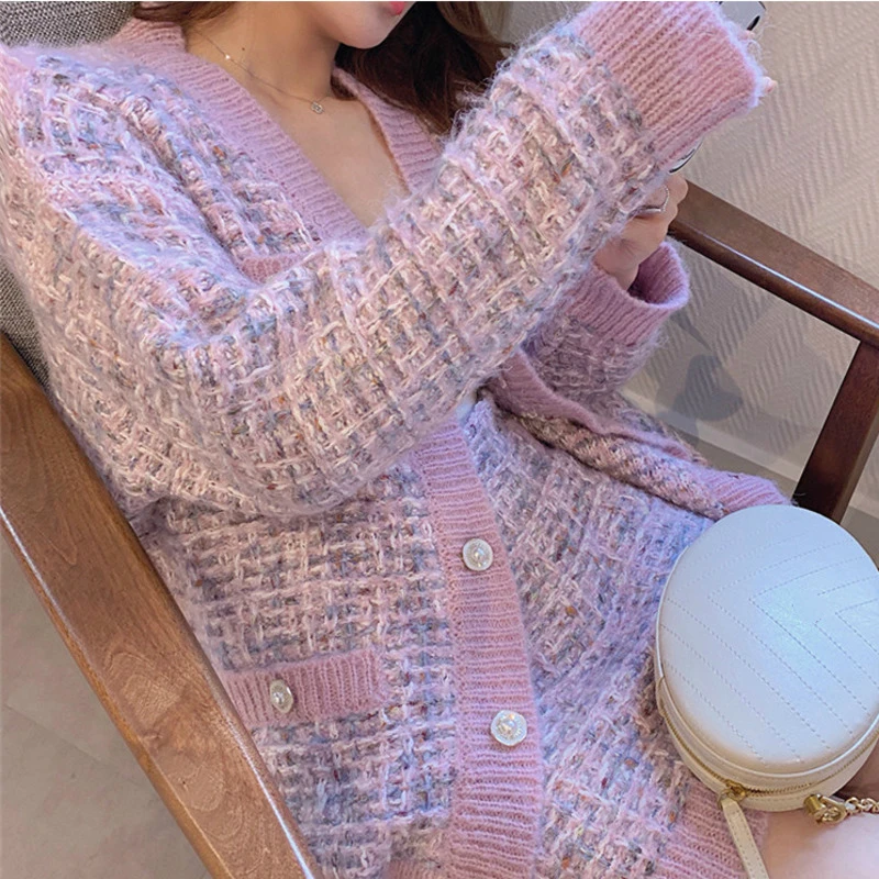 

High Quality Fall Winter Sweater Suits Knit 2 Piece Set Korean Casual Sweater Cardigan & Bodycon Mini Skirt Two Piece Set Women