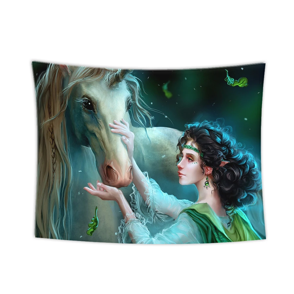 Гобелен в виде единорога Настенный Коврик для песчаного пляжа и пикника палатка