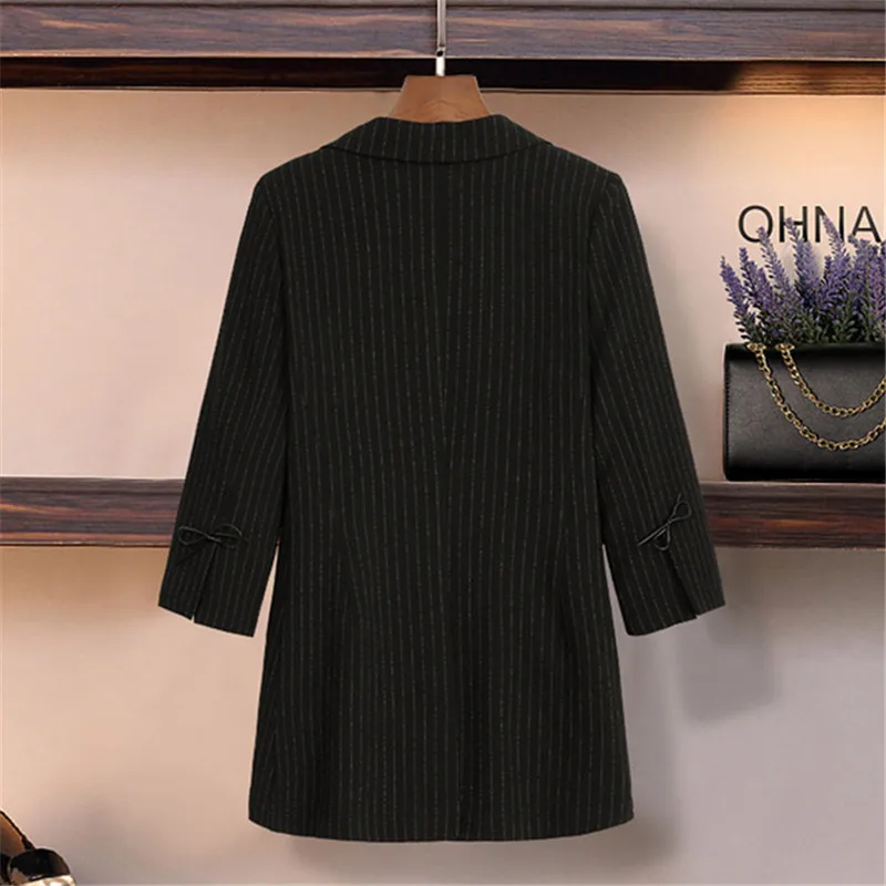 Ladies Blazer Basic Models Linen Long Suit Spring Autumn Thin Coat Fashion A buckle Large Size Outwear Work Wear A1098 | Женская одежда