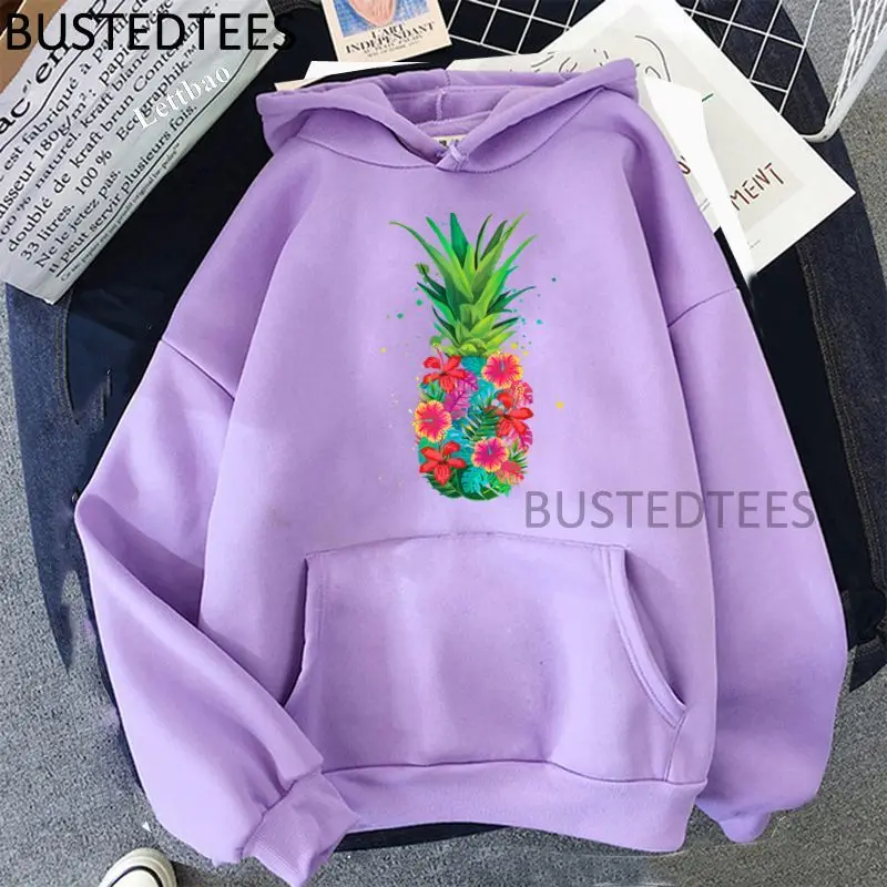 

Pineapple Flowers Women's Fashion Hoodies Harajuku Kawaii Sweatshirts Cartoon Graphic Hoodies Casual Tops Hooded Pullovers