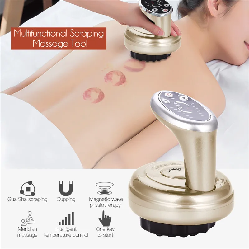 

220V Electric Scraping Cupping Guasha Massager Stimulate Acupoint Heating Therapy Body Slimming Vacuum Suction Massage Tool 53