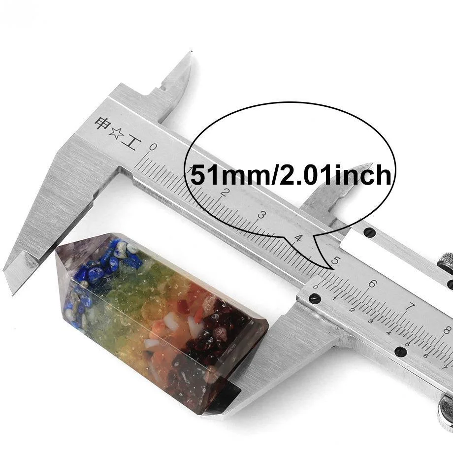 

3PCS Natural Stone Pendulum Resin Hexagonal Prism Ornaments Yoga Organza Jewelry