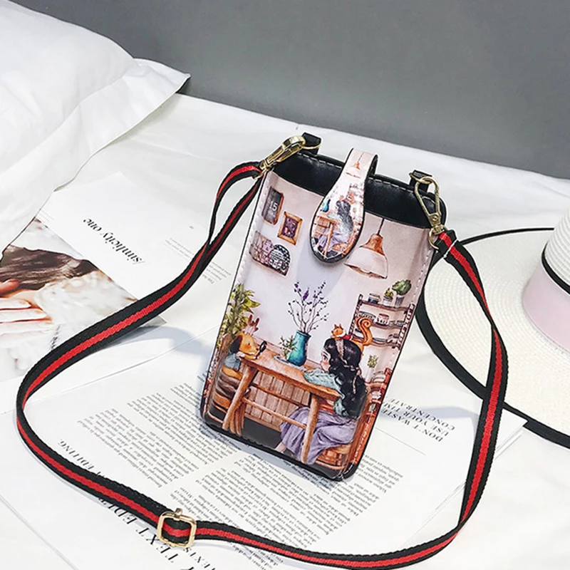 Новый универсальный кошелек из искусственной кожи с ремешком на плечо для