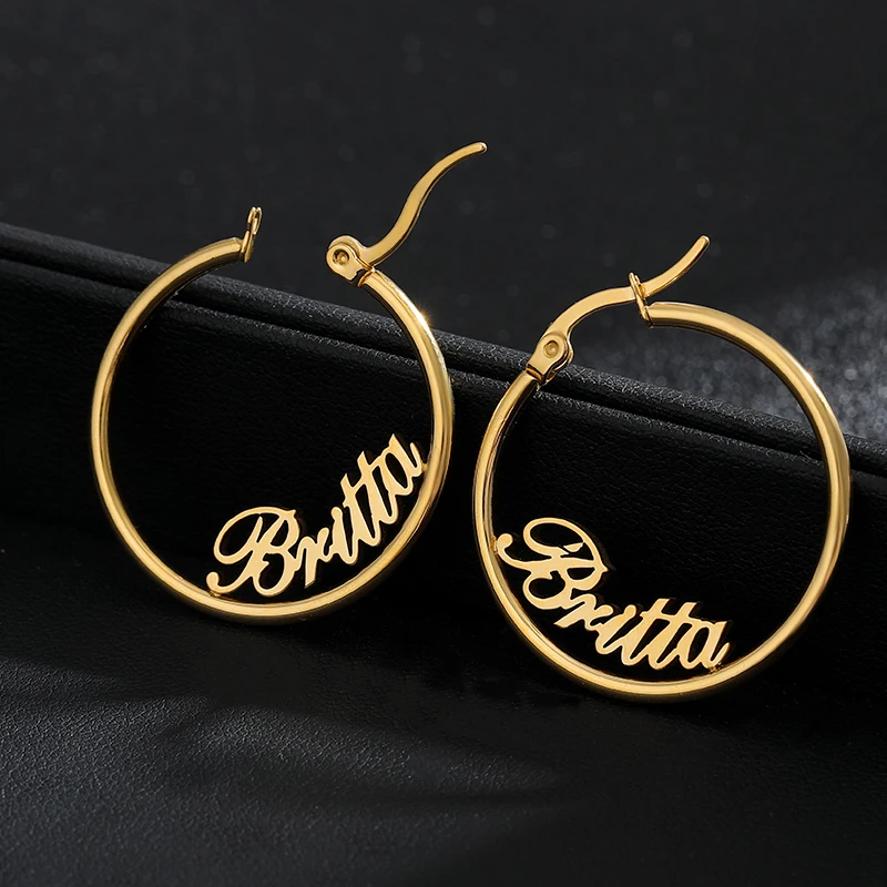 Круглые серьги кольца из нержавеющей стали 30 60 70 мм гвоздики модные ювелирные